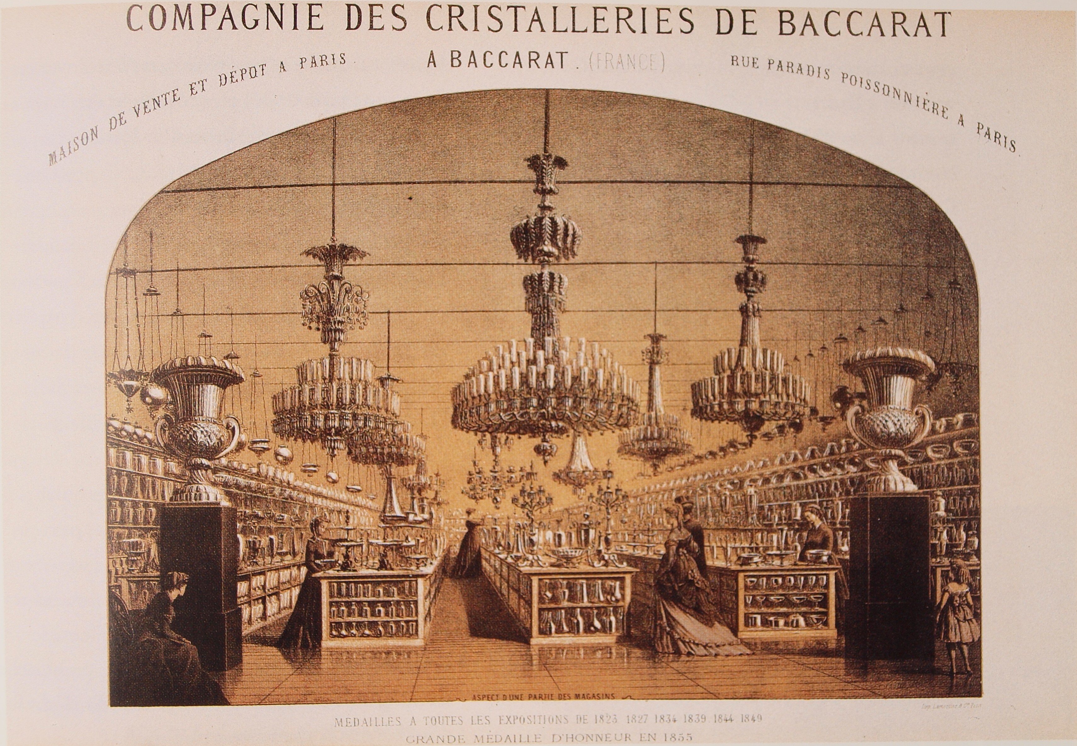 Pair of Monumental Crystal and Gilt Bronze Covered Vases by Baccarat